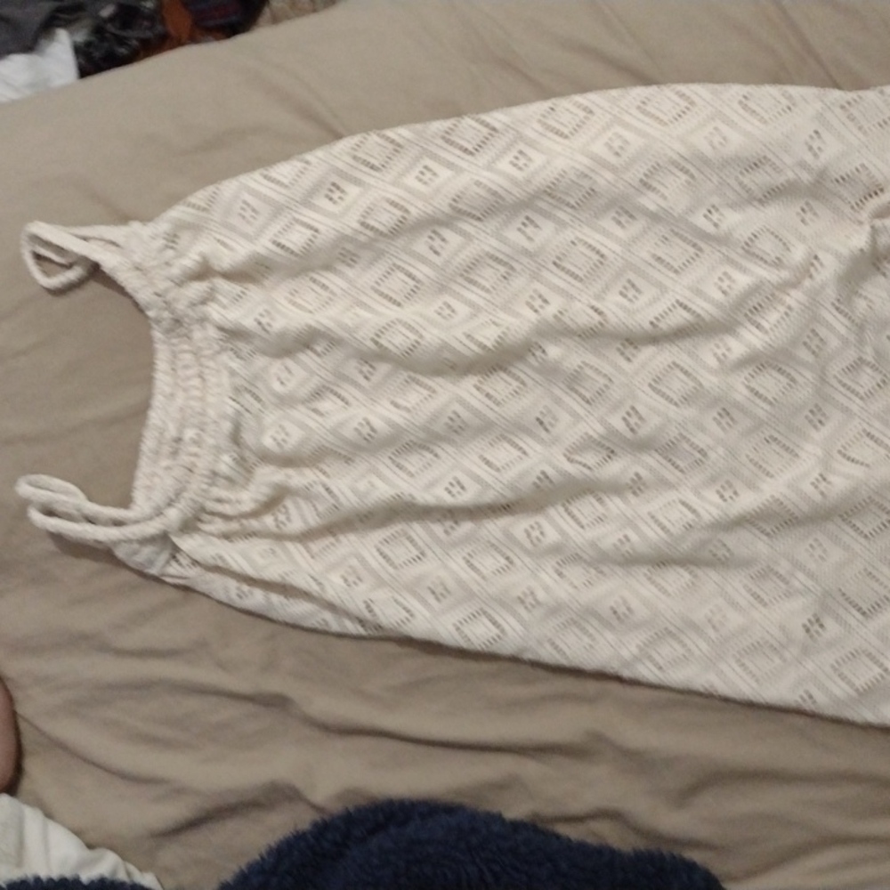 Adjustable cream colored swimsuit coverup